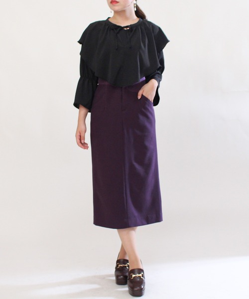 TRUDEA(トルディア)の「タフタ2way付け衿ブラウス(シャツ/ブラウス・レディース・ラベンダー/ホワイト/ブラウン/ブラック・MEDIUM)」の8枚目の写真