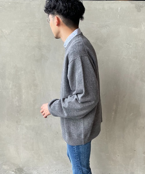 DANTON/ダントン] ワンポイントクルーネック プルオーバーニット