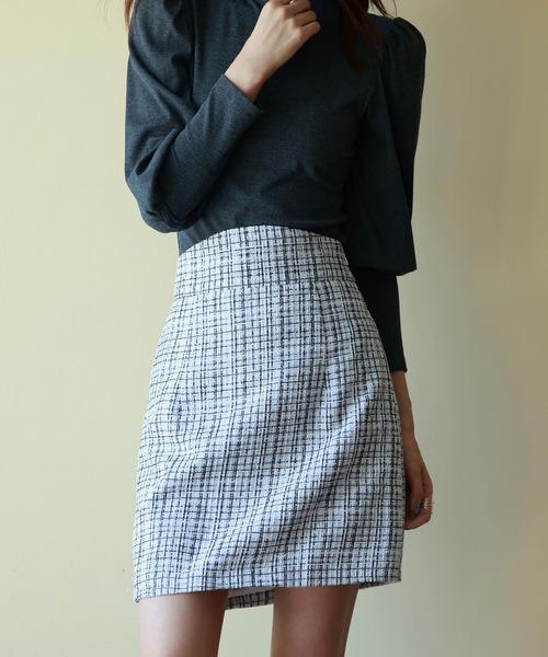 SAISON DE PAPILLON(セゾンドパピヨン)の「ツイード生地ペチパン付きミニスカート(スカート・レディース・ホワイト/ブラック/ピンク・S/M/L)」の13枚目の写真