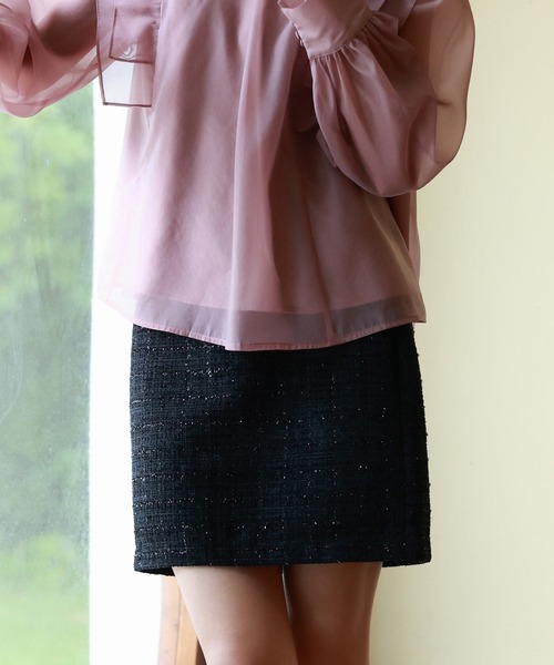 SAISON DE PAPILLON(セゾンドパピヨン)の「ツイード生地ペチパン付きミニスカート(スカート・レディース・ホワイト/ブラック/ピンク・S/M/L)」の21枚目の写真