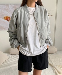 シャーリングスリーブショート丈MA-1ブルゾン