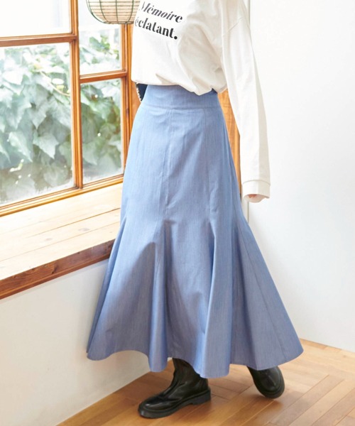 FREE'S MART（フリーズマート）の「【Sシリーズ対応】配色ステッチバックレースアップスカート（スカート・レディース・ブラック/ブラウン/ブルー/カーキ・MEDIUM/X-SMALL/SMALL）」の4枚目の写真