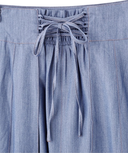 FREE'S MART（フリーズマート）の「【Sシリーズ対応】配色ステッチバックレースアップスカート（スカート・レディース・ブラック/ブラウン/ブルー/カーキ・MEDIUM/X-SMALL/SMALL）」の9枚目の写真