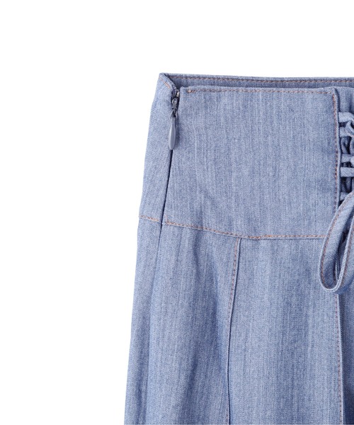 FREE'S MART（フリーズマート）の「【Sシリーズ対応】配色ステッチバックレースアップスカート（スカート・レディース・ブラック/ブラウン/ブルー/カーキ・MEDIUM/X-SMALL/SMALL）」の10枚目の写真