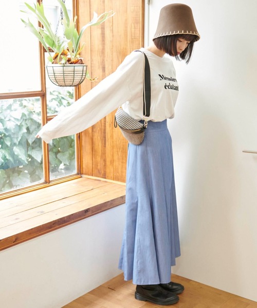 FREE'S MART（フリーズマート）の「【Sシリーズ対応】配色ステッチバックレースアップスカート（スカート・レディース・ブラック/ブラウン/ブルー/カーキ・MEDIUM/X-SMALL/SMALL）」の22枚目の写真