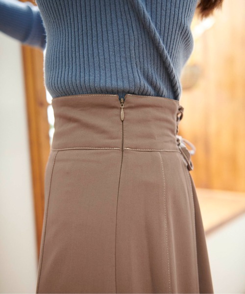 FREE'S MART（フリーズマート）の「【Sシリーズ対応】配色ステッチバックレースアップスカート（スカート・レディース・ブラック/ブラウン/ブルー/カーキ・MEDIUM/X-SMALL/SMALL）」の17枚目の写真