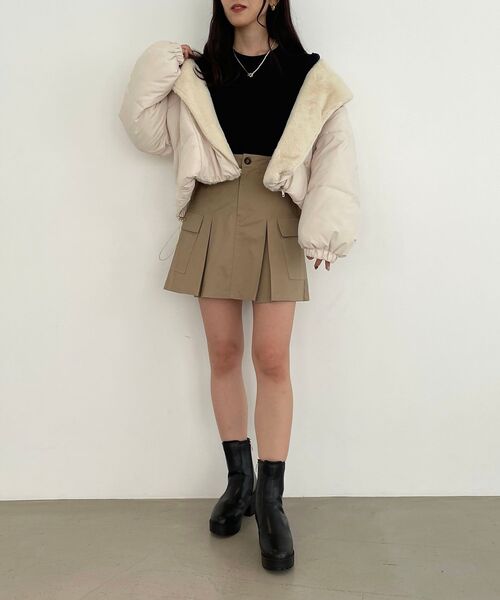 MAJESTIC LEGON（マジェスティックレゴン）の「エコファーカラーファイバーダウン（ダウンジャケット/コート・レディース・ベージュ/アイボリー・SMALL/MEDIUM）」の11枚目の写真