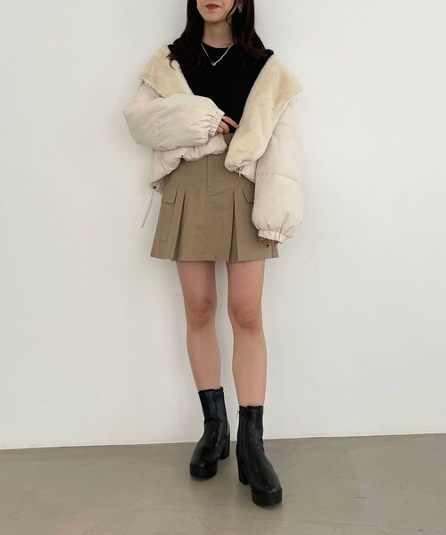 MAJESTIC LEGON（マジェスティックレゴン）の「エコファーカラーファイバーダウン（ダウンジャケット/コート・レディース・ベージュ/アイボリー・SMALL/MEDIUM）」の12枚目の写真