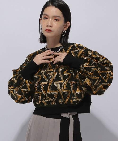 HARE ジャガードプルオーバー スウェット ブラック