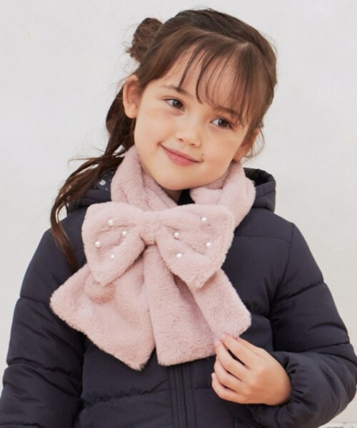 ANY（エニィ）の「リボンマフラー（マフラー・キッズ・アイボリー系/ピンク系/ライラック系8・F）」の3枚目の写真