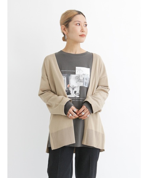 Samansa Mos2 blue（サマンサモスモスブルー）の「◎トッパーカーディガン（カーディガン/ボレロ・レディース・ブラック/ベージュ/ブラウン/グレー・ﾌﾘ-）」の4枚目の写真
