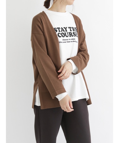 Samansa Mos2 blue（サマンサモスモスブルー）の「◎トッパーカーディガン（カーディガン/ボレロ・レディース・ブラック/ベージュ/ブラウン/グレー・ﾌﾘ-）」の3枚目の写真