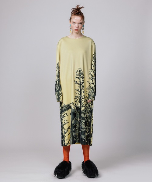 NON TOKYO（ノントーキョー）の「PRINT RIB LONG SLEEVE ONE-PIECE