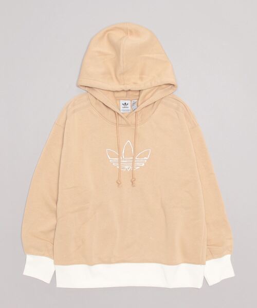 adidas（アディダス）の「トレフォイルグラフィック 刺しゅうパーカー / アディダスオリジナルス（パーカー・レディース・ベージュ/ブラック/ホワイト・MEDIUM/SMALL/XX-LARGE/LARGE/X-LARGE/X-SMALL）」の13枚目の写真