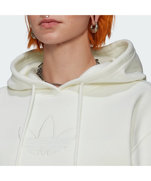 adidas（アディダス）の「トレフォイルグラフィック 刺しゅうパーカー / アディダスオリジナルス（パーカー・レディース・ベージュ/ブラック/ホワイト・MEDIUM/SMALL/XX-LARGE/LARGE/X-LARGE/X-SMALL）」の15枚目の写真