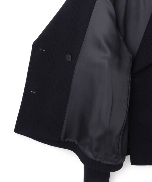 23区（ニジュウサンク）の「ヘリンボーン ショート ピーコート（ピーコート・レディース・ネイビー系/黄土色系・32）」の18枚目の写真