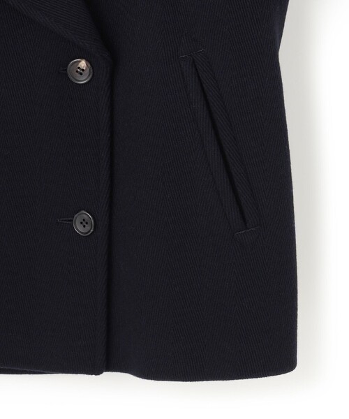 23区（ニジュウサンク）の「ヘリンボーン ショート ピーコート（ピーコート・レディース・ネイビー系/黄土色系・32）」の16枚目の写真