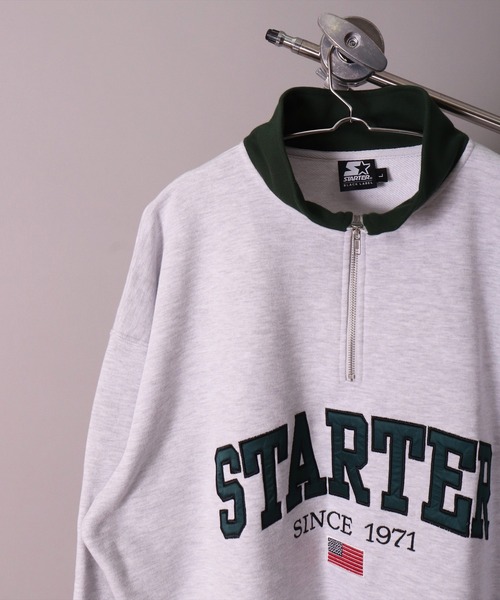 STARTER BLACK LABEL(スターターブラックレーベル)の「(YO)【STARTER BLACK LABEL】スウェット ハーフジップ プルオーバー(スウェット・メンズ・ブラック/オフホワイト/マスタード・MEDIUM/LARGE/X-LARGE)」の2枚目の写真
