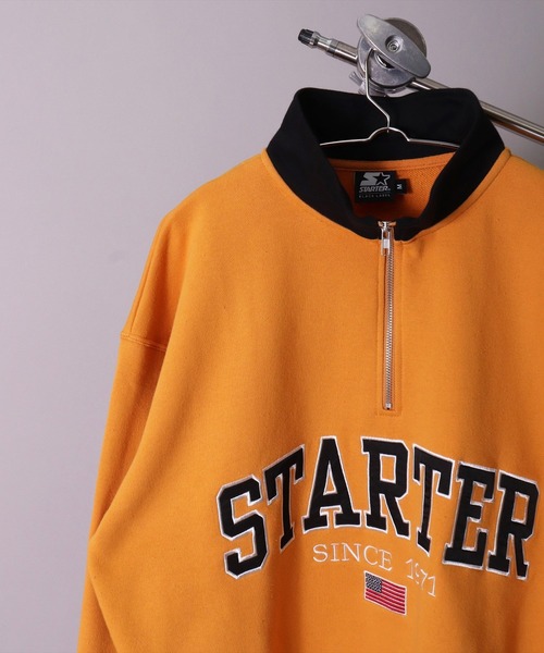 STARTER BLACK LABEL(スターターブラックレーベル)の「(YO)【STARTER BLACK LABEL】スウェット ハーフジップ プルオーバー(スウェット・メンズ・ブラック/オフホワイト/マスタード・MEDIUM/LARGE/X-LARGE)」の1枚目の写真
