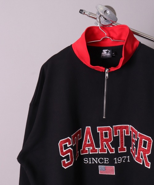STARTER BLACK LABEL(スターターブラックレーベル)の「(YO)【STARTER BLACK LABEL】スウェット ハーフジップ プルオーバー(スウェット・メンズ・ブラック/オフホワイト/マスタード・MEDIUM/LARGE/X-LARGE)」の3枚目の写真