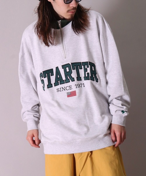 STARTER BLACK LABEL(スターターブラックレーベル)の「(YO)【STARTER BLACK LABEL】スウェット ハーフジップ プルオーバー(スウェット・メンズ・ブラック/オフホワイト/マスタード・MEDIUM/LARGE/X-LARGE)」の20枚目の写真