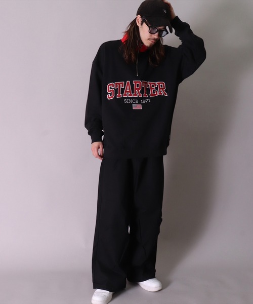 STARTER BLACK LABEL(スターターブラックレーベル)の「(YO)【STARTER BLACK LABEL】スウェット ハーフジップ プルオーバー(スウェット・メンズ・ブラック/オフホワイト/マスタード・MEDIUM/LARGE/X-LARGE)」の19枚目の写真