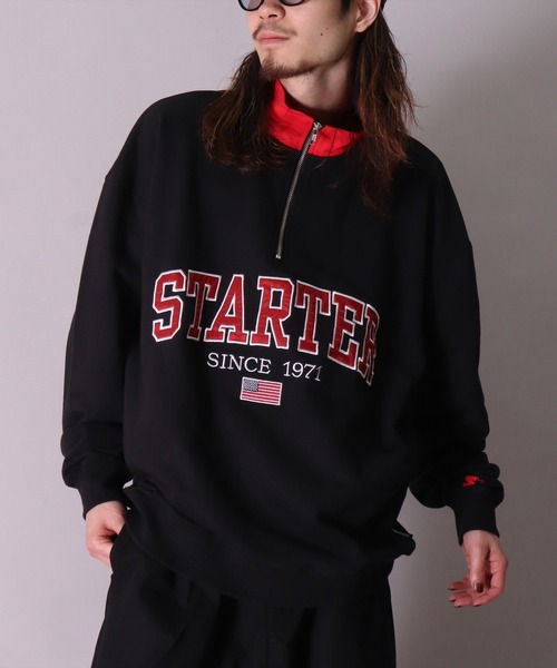 STARTER BLACK LABEL(スターターブラックレーベル)の「(YO)【STARTER BLACK LABEL】スウェット ハーフジップ プルオーバー(スウェット・メンズ・ブラック/オフホワイト/マスタード・MEDIUM/LARGE/X-LARGE)」の18枚目の写真