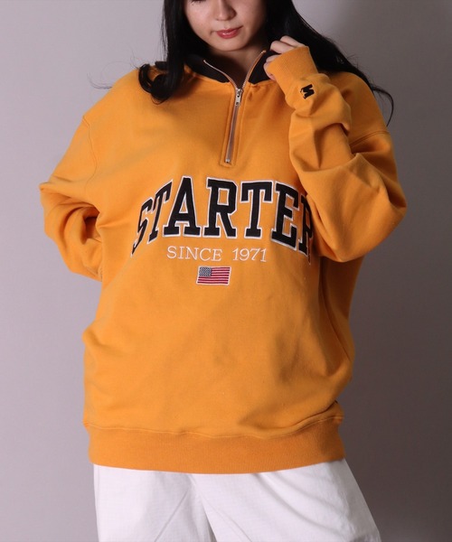 STARTER BLACK LABEL(スターターブラックレーベル)の「(YO)【STARTER BLACK LABEL】スウェット ハーフジップ プルオーバー(スウェット・メンズ・ブラック/オフホワイト/マスタード・MEDIUM/LARGE/X-LARGE)」の16枚目の写真