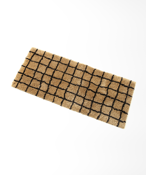 journal standard Furniture (ジャーナルスタンダードファニチャー)の「GRID MAT 50x120 グリッド マット(ラグ/マット・レディース・アイボリー/キャメル・FREE)」の3枚目の写真