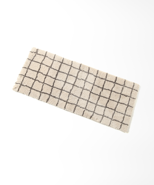 journal standard Furniture (ジャーナルスタンダードファニチャー)の「GRID MAT 50x120 グリッド マット(ラグ/マット・レディース・アイボリー/キャメル・FREE)」の4枚目の写真