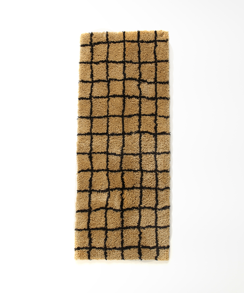 journal standard Furniture (ジャーナルスタンダードファニチャー)の「GRID MAT 50x120 グリッド マット(ラグ/マット・レディース・アイボリー/キャメル・FREE)」の5枚目の写真