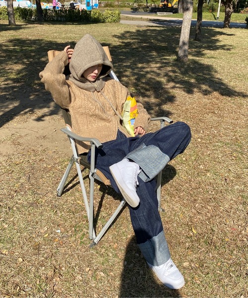 by muni:r（バイ ムニール）の「フードストリングバラクラバ（キャップ・レディース・ブラック/アイボリー/チャコール/ベージュ・ONE SIZE）」の16枚目の写真