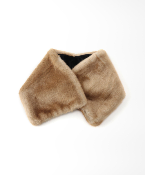 La TOTALITE(ラトータリテ)の「【HELEN MOORE/ヘレンムーア】ecofur muff(マフラー・レディース・チャコールグレー/キャメル・FREE)」の1枚目の写真