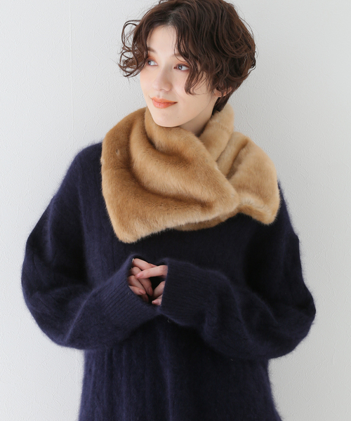La TOTALITE(ラトータリテ)の「【HELEN MOORE/ヘレンムーア】ecofur muff(マフラー・レディース・チャコールグレー/キャメル・FREE)」の10枚目の写真