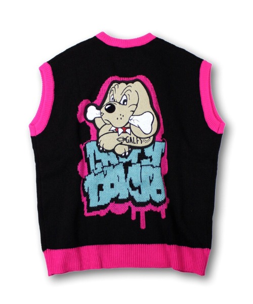 GALFY(ガルフィー)の「GALFY/ガルフィー わんわん落書きチョッキ(ベスト・メンズ・ホワイト/ブラック/パープル・L/XL)」の7枚目の写真