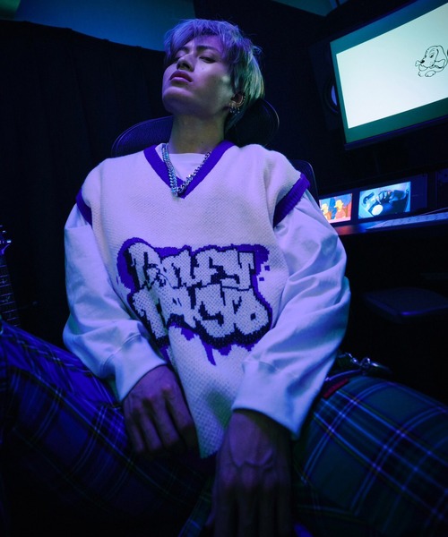 GALFY(ガルフィー)の「GALFY/ガルフィー わんわん落書きチョッキ(ベスト・メンズ・ホワイト/ブラック/パープル・L/XL)」の11枚目の写真