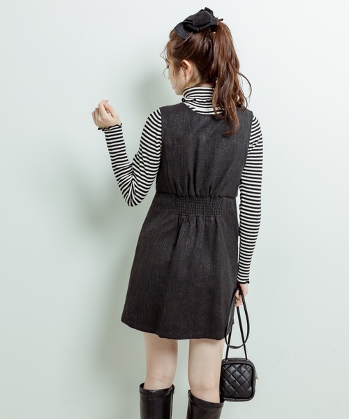 OLIVE des OLIVE（オリーブデオリーブ）の「Vネックジャンスカ（ワンピース・レディース・ラベンダー/スミクロ/ブラック・FREE）」の11枚目の写真