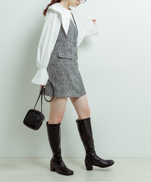 OLIVE des OLIVE（オリーブデオリーブ）の「Vネックジャンスカ（ワンピース・レディース・ラベンダー/スミクロ/ブラック・FREE）」の19枚目の写真