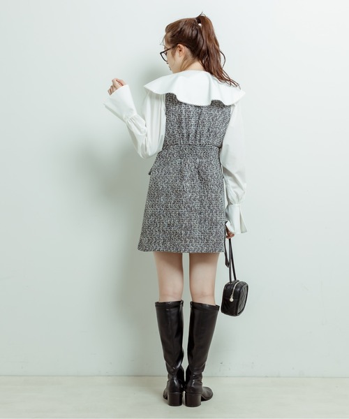 OLIVE des OLIVE（オリーブデオリーブ）の「Vネックジャンスカ（ワンピース・レディース・ラベンダー/スミクロ/ブラック・FREE）」の7枚目の写真