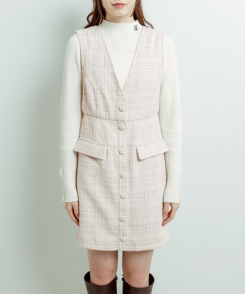 OLIVE des OLIVE（オリーブデオリーブ）の「Vネックジャンスカ（ワンピース・レディース・ラベンダー/スミクロ/ブラック・FREE）」の13枚目の写真