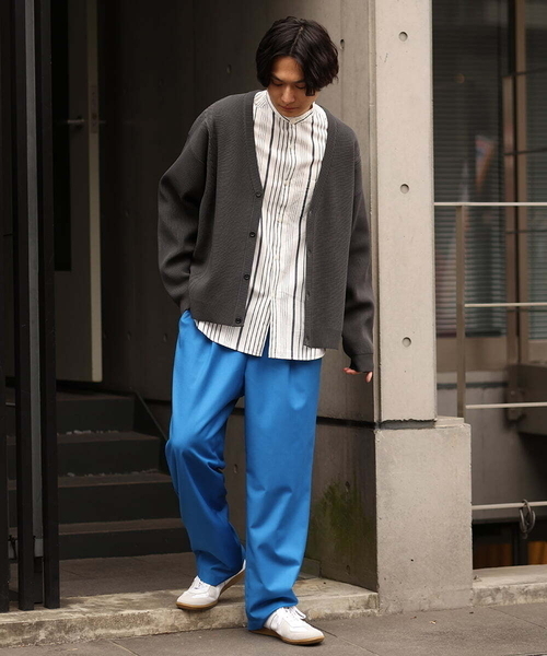 a.v.v(アーヴェヴェ)の「ストライプ柄バンドカラーワイドシャツ(シャツ/ブラウス・メンズ・ホワイト/ブルー・46/48/50)」の7枚目の写真