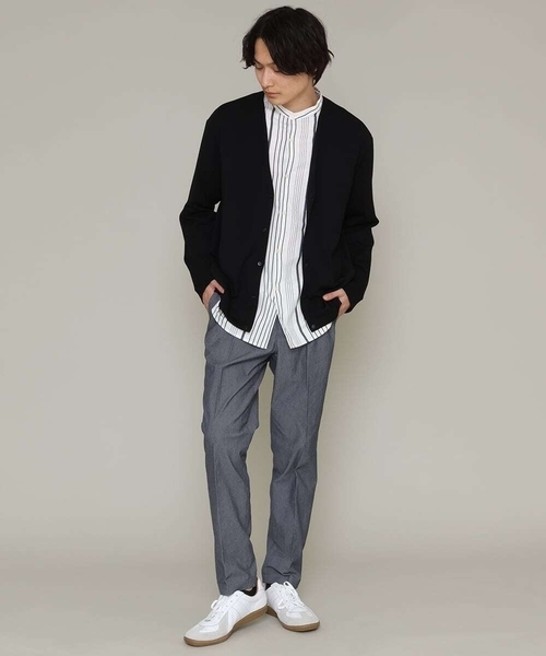 a.v.v(アーヴェヴェ)の「ストライプ柄バンドカラーワイドシャツ(シャツ/ブラウス・メンズ・ホワイト/ブルー・46/48/50)」の10枚目の写真