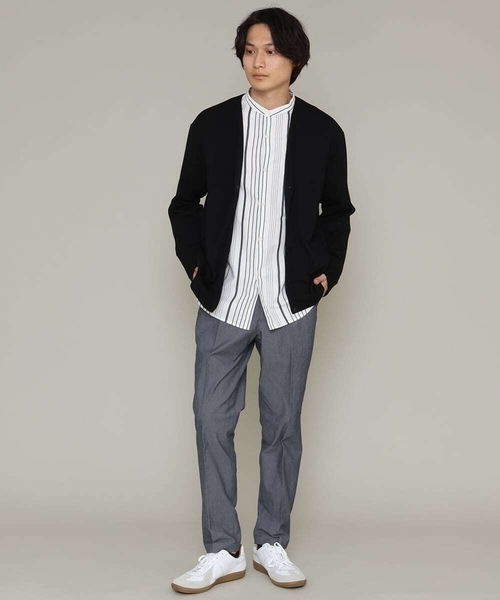 a.v.v(アーヴェヴェ)の「ストライプ柄バンドカラーワイドシャツ(シャツ/ブラウス・メンズ・ホワイト/ブルー・46/48/50)」の11枚目の写真