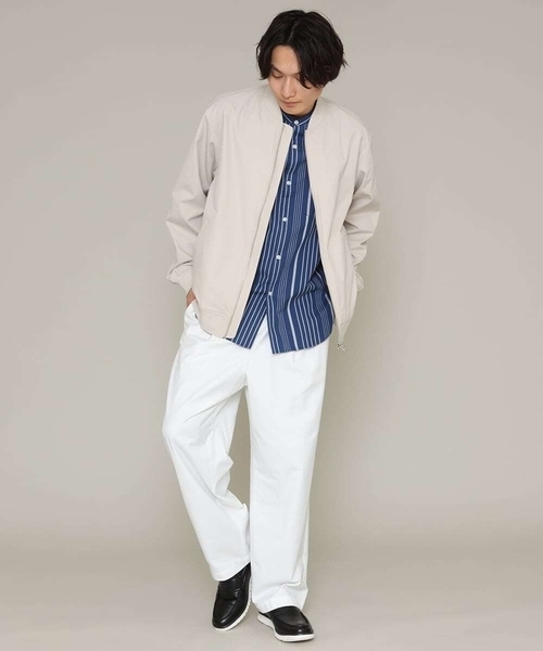 a.v.v(アーヴェヴェ)の「ストライプ柄バンドカラーワイドシャツ(シャツ/ブラウス・メンズ・ホワイト/ブルー・46/48/50)」の15枚目の写真