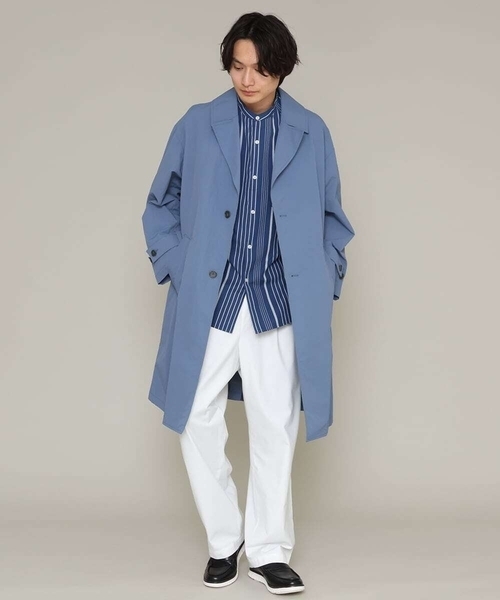 a.v.v(アーヴェヴェ)の「ストライプ柄バンドカラーワイドシャツ(シャツ/ブラウス・メンズ・ホワイト/ブルー・46/48/50)」の17枚目の写真