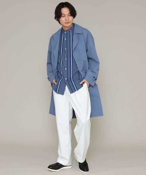 a.v.v(アーヴェヴェ)の「ストライプ柄バンドカラーワイドシャツ(シャツ/ブラウス・メンズ・ホワイト/ブルー・46/48/50)」の18枚目の写真