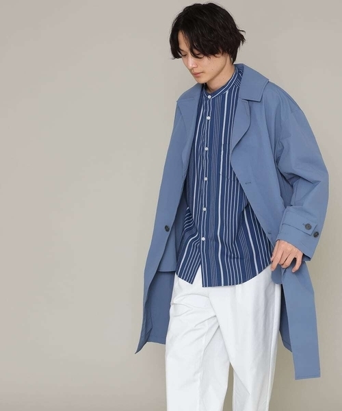 a.v.v(アーヴェヴェ)の「ストライプ柄バンドカラーワイドシャツ(シャツ/ブラウス・メンズ・ホワイト/ブルー・46/48/50)」の19枚目の写真