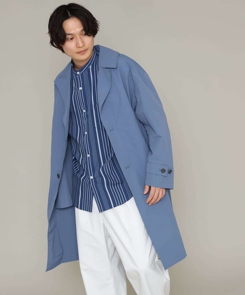 a.v.v(アーヴェヴェ)の「ストライプ柄バンドカラーワイドシャツ(シャツ/ブラウス・メンズ・ホワイト/ブルー・46/48/50)」の20枚目の写真