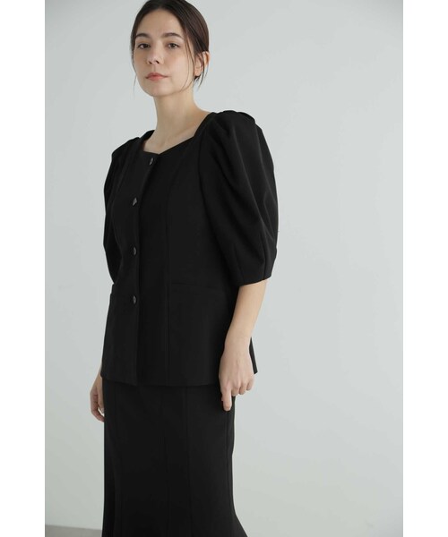 JILL STUART（ジルスチュアート）の「◆ストレッチダブルクロストップス（シャツ/ブラウス・レディース・ブラック・SMALL/MEDIUM）」の2枚目の写真