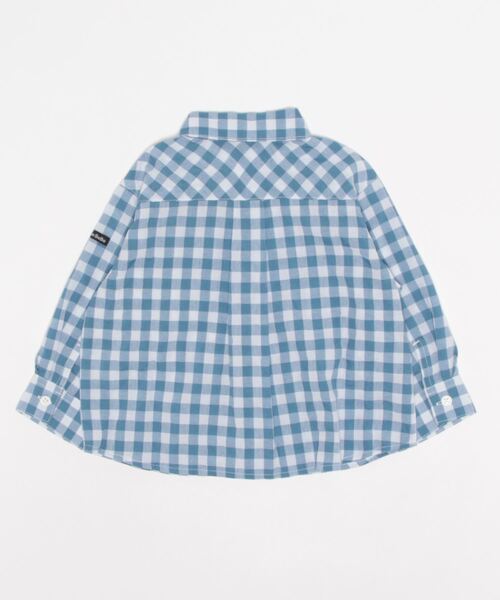 Noeil aime BeBe(ノイユエイムベベ)の「Noeil aime BeBe/【 お揃い 】 胸 ポケット 付き チェック シャツ (90~130cm)(シャツ/ブラウス・キッズ・ブルー系その他/グリーン系その他・100/110/120/90/130)」の3枚目の写真